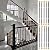 LZMZMQ Metal Balusters Spindle for Stairway, Modern Indoor Black Gold Square Railing/Deck Stairs Guardrail, with Flat Brackets & Complete Kit, Floor Face Mount, Garden/Loft/Villa