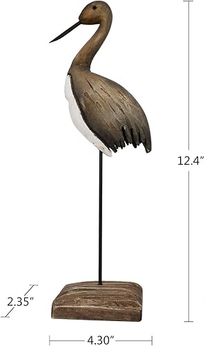 Miniatura 6 de Estatua de pájaro de madera, decoración náutica, escultura decorativa de pájaros marinos, figura de mesa de madera, decoración temática de playa
