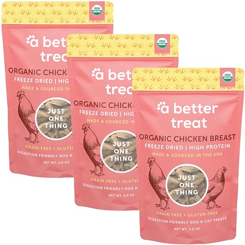 A Better Treat &ndash; Organic Freeze Dried Chicken Breast Dog Treats, Organic, Single Ingredient |...