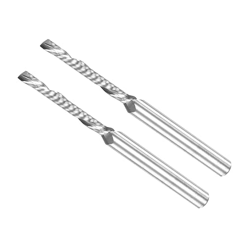 CoCud Fresa de extremo de carburo CNC Router Bit, broca de corte de 0.059x0.276 in vástago de 18 pulgadas, fresa de corte de flauta única izquierda