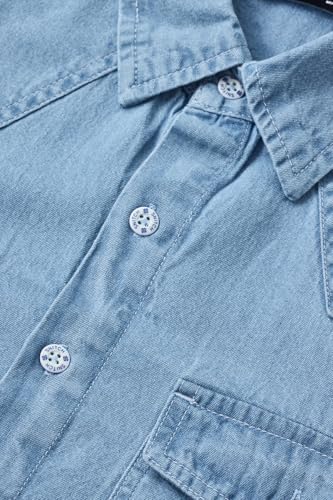 Image of SNITCH Men Casual Shirt | Regular Fit Long Sleeve Spread Collar Solid Pattern | 100 Percent Cotton Fabric & Durable Denim Shirt for Men & Rugged Men's Fashion Top