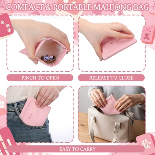 Set Mahjong con bolsa magnética y dados miniatura 4