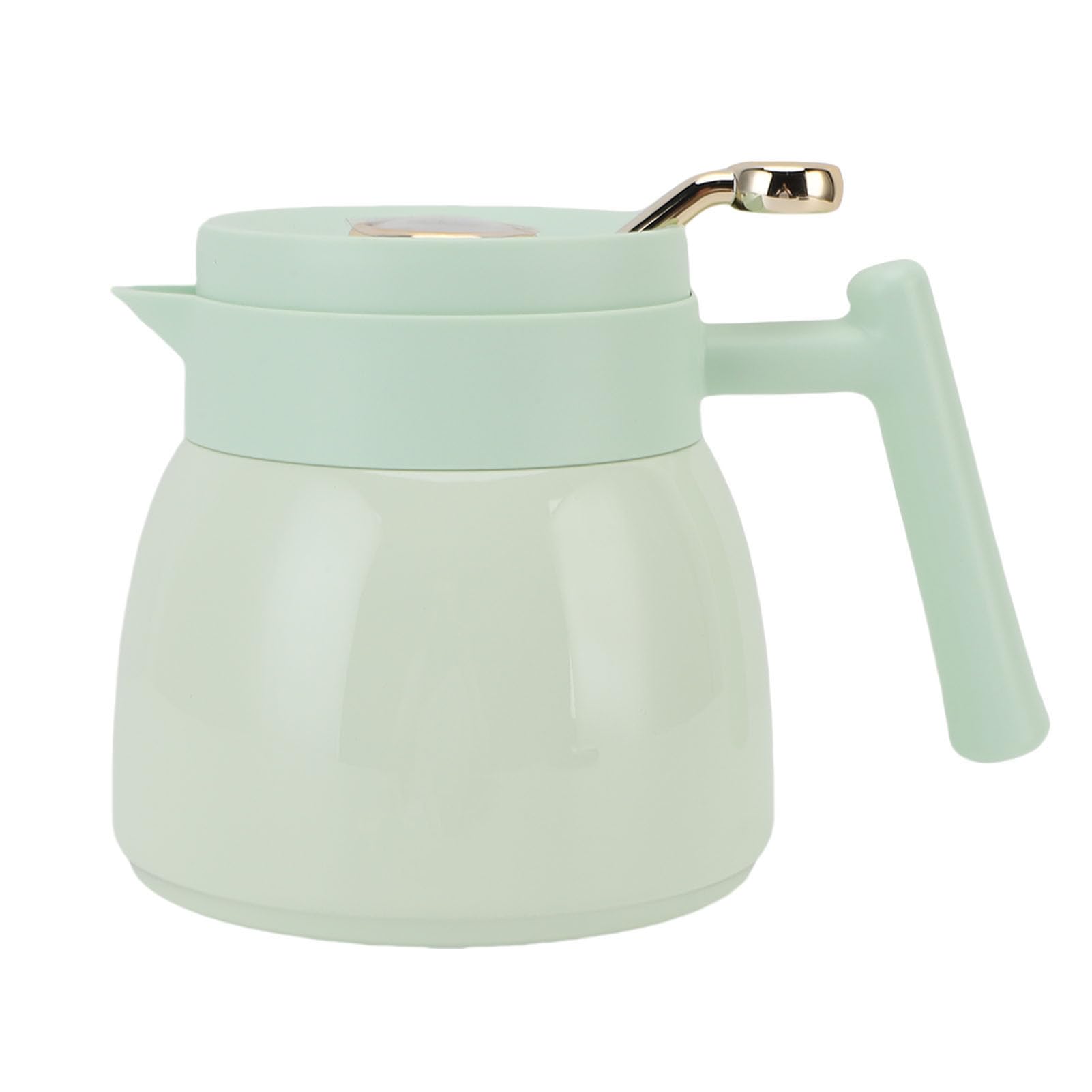 Isolierte Kaffeekanne aus Edelstahl mit Temperaturanzeige, 880 Ml, Teegetränkespender für Heiße und Kalte Getränke, Auslaufsicheres Design für den Heim- oder Bürogebrauch (GREEN)