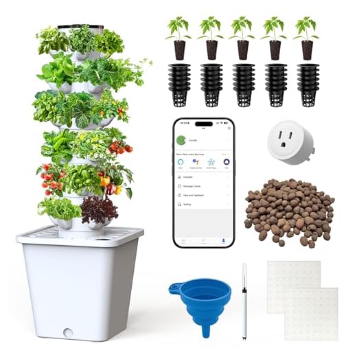 SJZXUV Vertical Hydroponics Growing System Kit, Indoor Outdoor Gardening System Kits, Herb & Fruits Growing Tower, 6 Layer 30 Pods