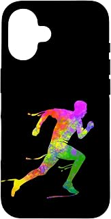 Running Silhouette Colorful Paint Splatters Marathoner Case for iPhone 16