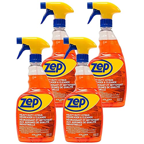 Zep Heavy-Duty Citrus Degreaser and Cleaner - 32 Ounce (Case of 4) CACIT324 - Restaurant Grade Degreaser and Cleaner Removes Oil, Grease, Adhesive, and Kitchen Soil