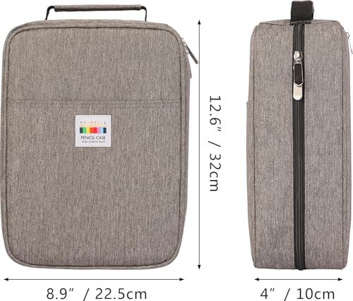 Image of 274 Slot Colored Pencil Case Pen Bag with Zipper for Artist Storage Organizer for Watercolor Pencil Gel Pen Marker Highlighter Large Capacity Handy Pencil Holder(Gray)