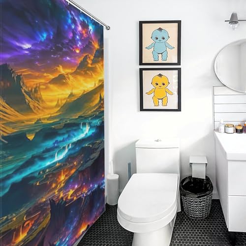Rideau de douche château sombre en polyester lavable 152x183cm - 3