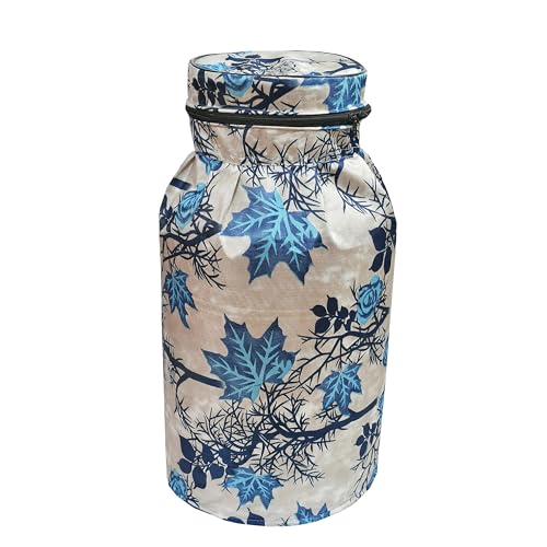 Image of Woah Cotton DustProof and Dustproof LPG Gas Cylinder Cover| Top Design Stain| Dust| DustProof PVC LPG Gas Cylinder Cover, Polyester Gas Tank Cover Fits StandardG (Pack of 2, Blue Tree)