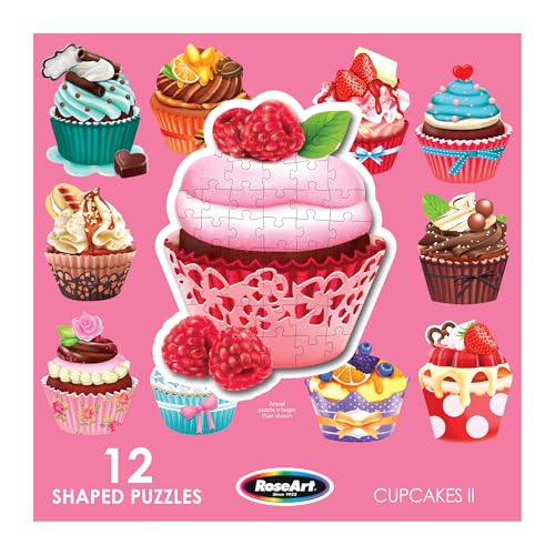 RoseArt - 12 Mini-Shaped - Cupcakes II - Rompecabezas de 500 piezas para niños y adultos miniatura 1