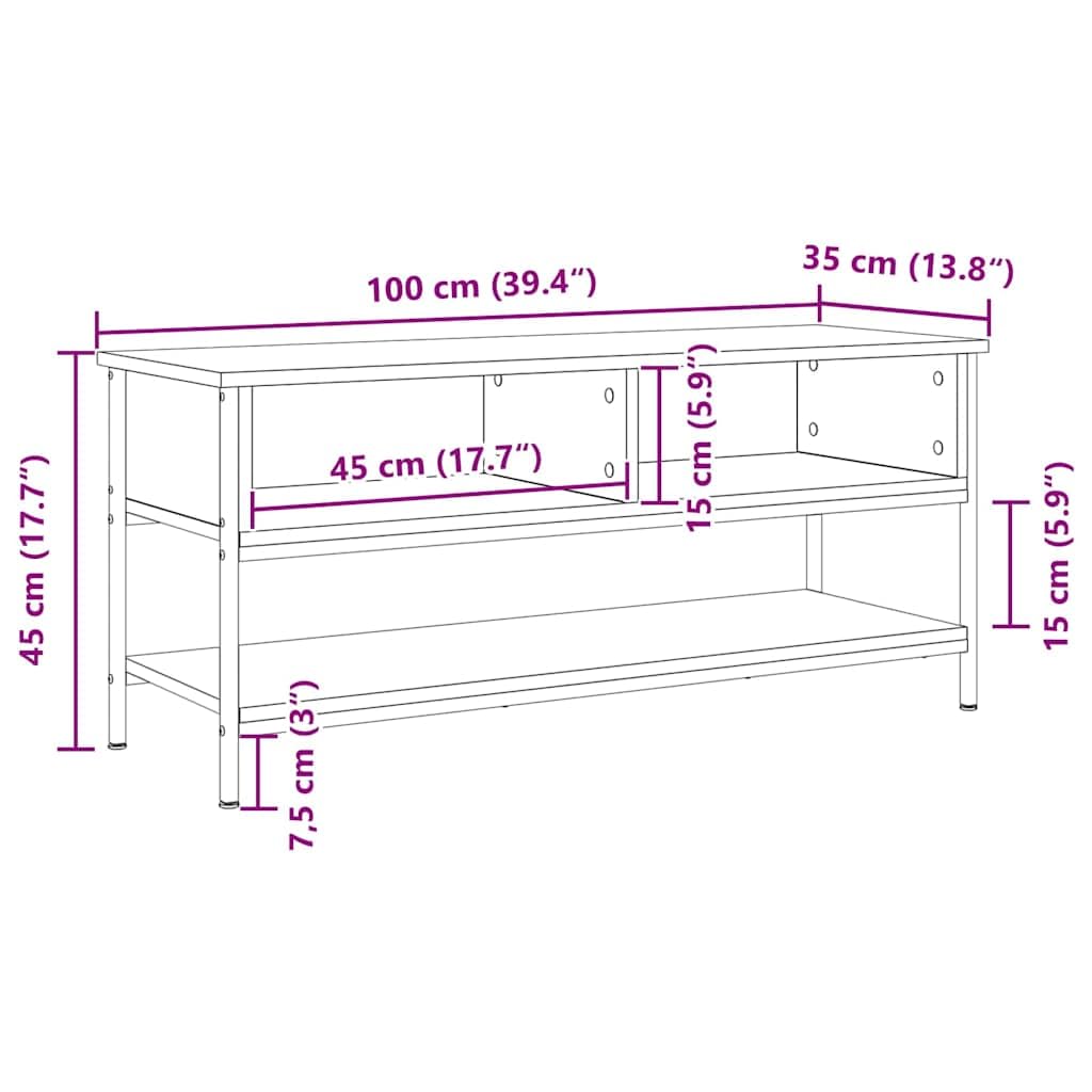 TV-Schrankset Altholz 100x35x45 cm, Holzwerkstoff, Wandmontage, Modernes Design, Geräumiger Stauraum für Wohnzimmer, Media Center