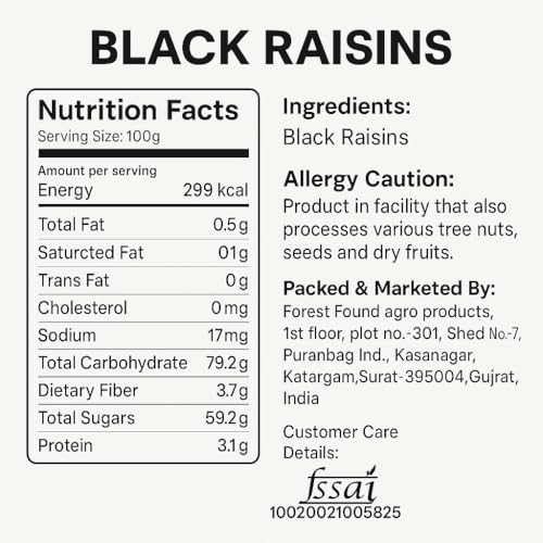 Image of Forest Found Greek Seedless Raisins Combo (500g Black + 500g Golden) 1kg | Kishmish Iron-Rich Sun-Dried Grapes for Soaking & Health Sweet | Natural Immunity Support | No Added Sugar (Pack of 2)