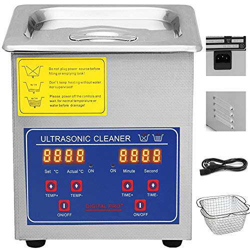VEVOR Commercial Ultrasonic Cleaner 2L Heated Ultrasonic Cleaner with Digital Timer Jewelry Watch