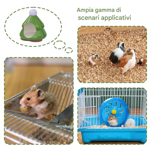 Refugio de cerámica para hámsters enanos con diseño de pino estable 6