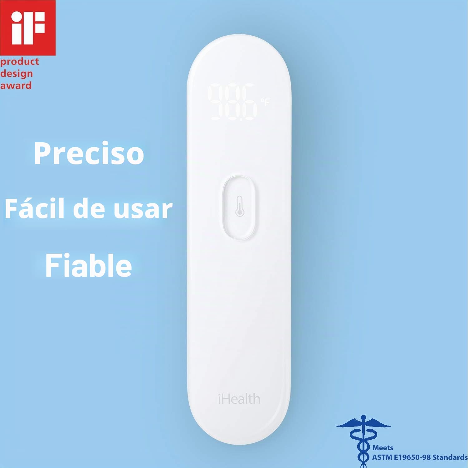 iHealth Termómetro infrarrojo sin contacto para la frente, termómetro infrarrojo adulto para adultos y niños, termómetro digital de fiebre infrarroja, termómetro para niños y bebés