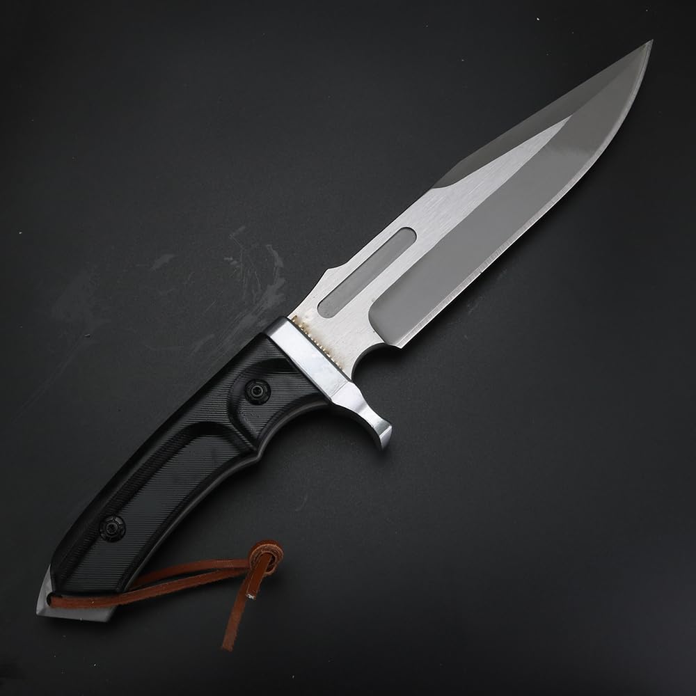 Feste Klinge Survival Band PU Box Weihnachtsgeschenk für Männer feststehendes Messer Whole Tang Outdoor knife Camping knife Geschenk für Männer, Messerserie
