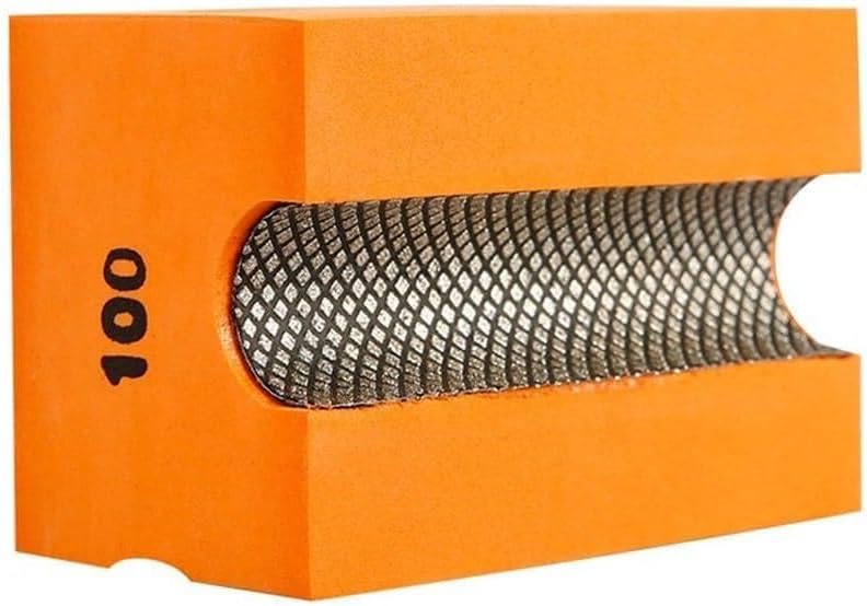 Hand Polishing Pad, Curved Foam Abrasive Grinding Block for Tile Glass Stone Metal Wood, 92x55mm Sanding Disc with Comfortable Grip, Multiple Grits Optional(100)