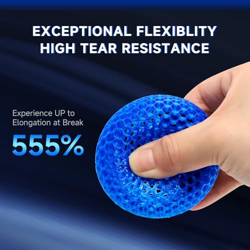 Image of TPU 95A Filament 1.75mm Blue 1kg - Flexible 3D Printer Filament | Soft TPU 95A filament 1kg (2.2 lbs), flexible, high elasticity, strong impact resistance, low stringing, easy FDM print