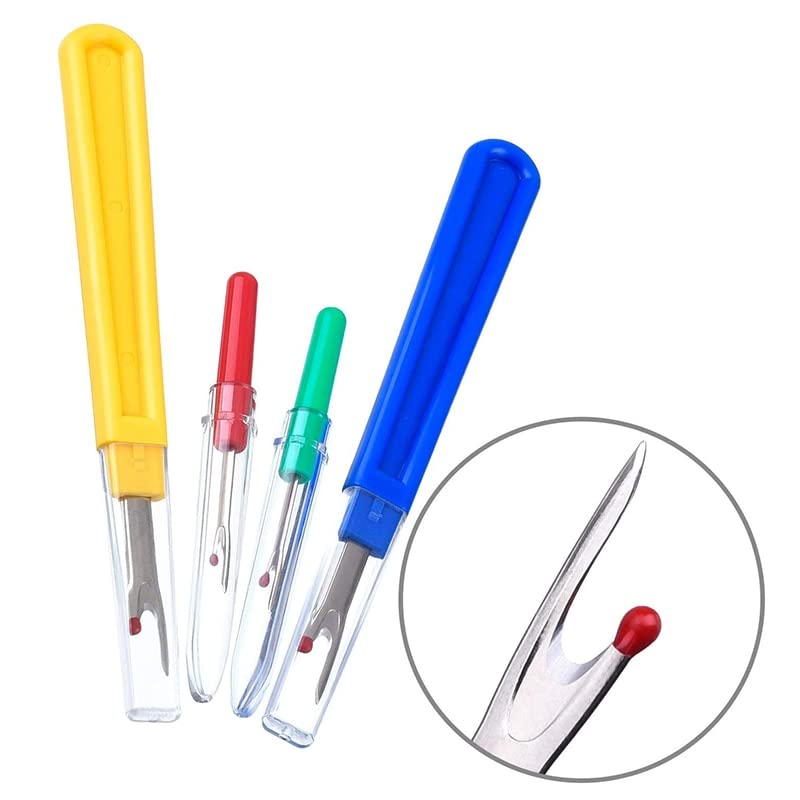 MIUSIE 9pcs Thread Cutter Seam Ripper Stitch Sewing Accessories Kits Plastic Thread Yarn Cutter Seam Rippers Handle Craft Tools