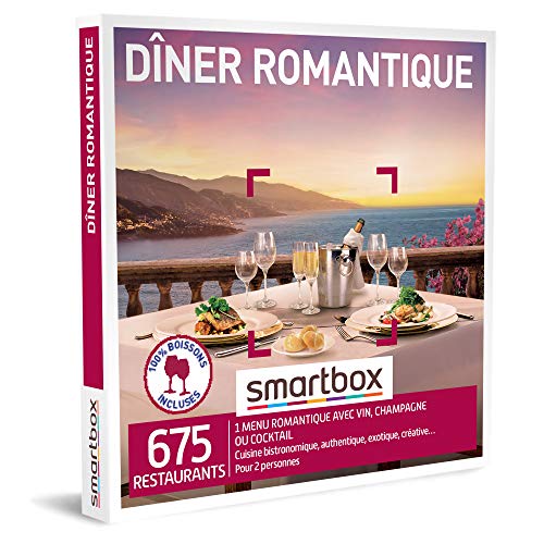 SMARTBOX - Coffret Cadeau Couple - Idée cadeau original - Idéal pour anniversaire : Dîner romantique pour un moment à deux inoubliable