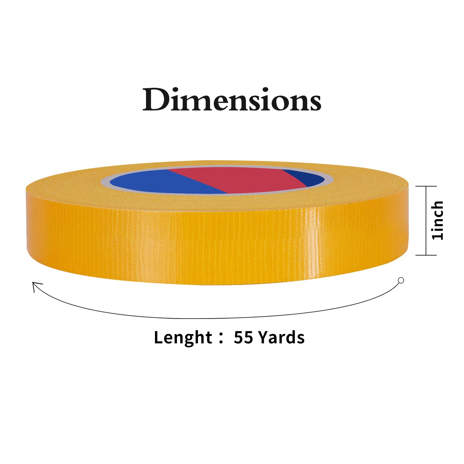 Duccinp Yellow Duct Tape 24mm x 50m Heavy Duty, No Residue, Tear by Hand & Waterproof Duct Tape, Great for Packaging Home Use - Image 2