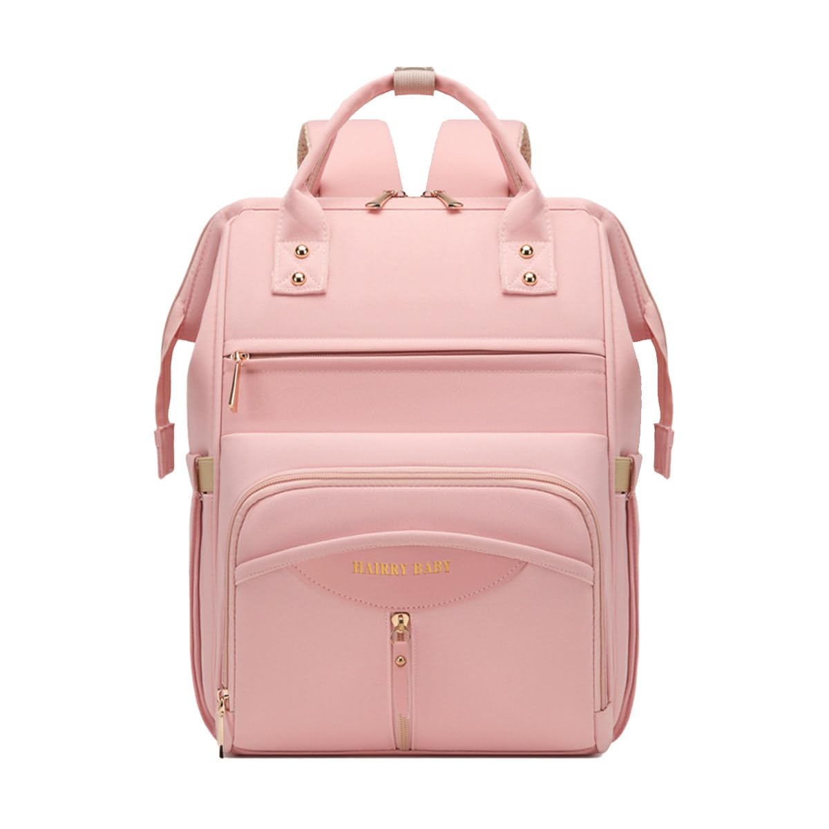 SONARIN Portable Multifunctional Baby Changing Backpack,Large Capacity Waterproof Diaper Bag with Insulated Bottle Pockets,Travel Maternity Nappy Bag with Stroller Straps(Pink)