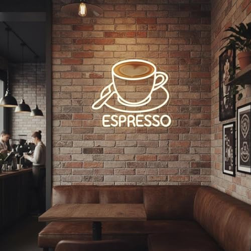 Enseigne néon expresso LED avec variateur d'intensité pour applique murale - 7