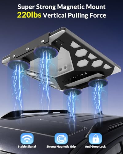 Starlink Mini Magnetic Car Roof Mount - Secure Side, Enclosed Design, Quick-Release & 1.7“ Low-Profile, 220 lbs Strong Magnet, Scratch & Weather-Resistant, Perfect Mount for Car, RV, Van & Boat- Black - image 3