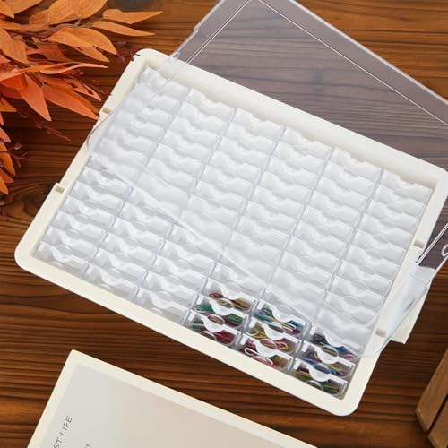 FWEEK Modern Clear Plastic Bead Storage Box with 78 Compartments Portable Jewelry Organizer for DIY Crafts Bracelets Nails