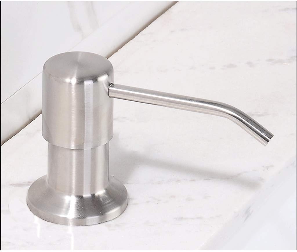 Countertop Soap Dispensers,for Kitchen Sink (Brushed Nickel),Built in Design for Counter Top with Liquid Soap Bottle（PE Material） Soap dispensers