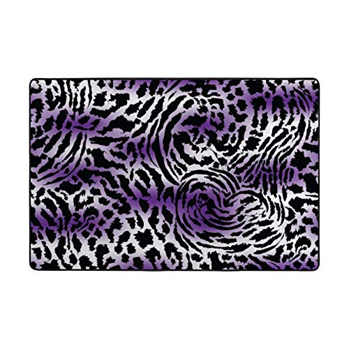 Tapis léopard antidérapant grand format lavable pour salon - 2