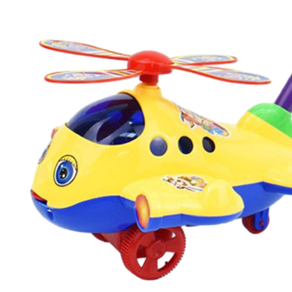 Perfeclan Push Along Walking Toy,Educational Helicopter Hand Pushing Toy, Hand Push Plane Car Toy for Kids Toddler Gifts - Image 4