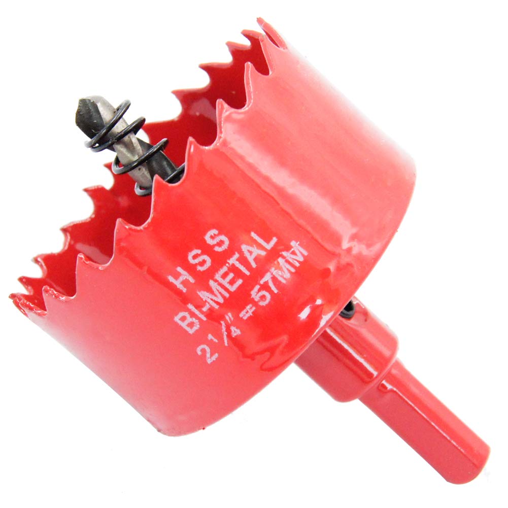 Hole Saw Drill Bit LAIWEI HSS Hole Cutter with Arbor for Wood,PVC Board and Plasterboard(2-1/4"(57mm))