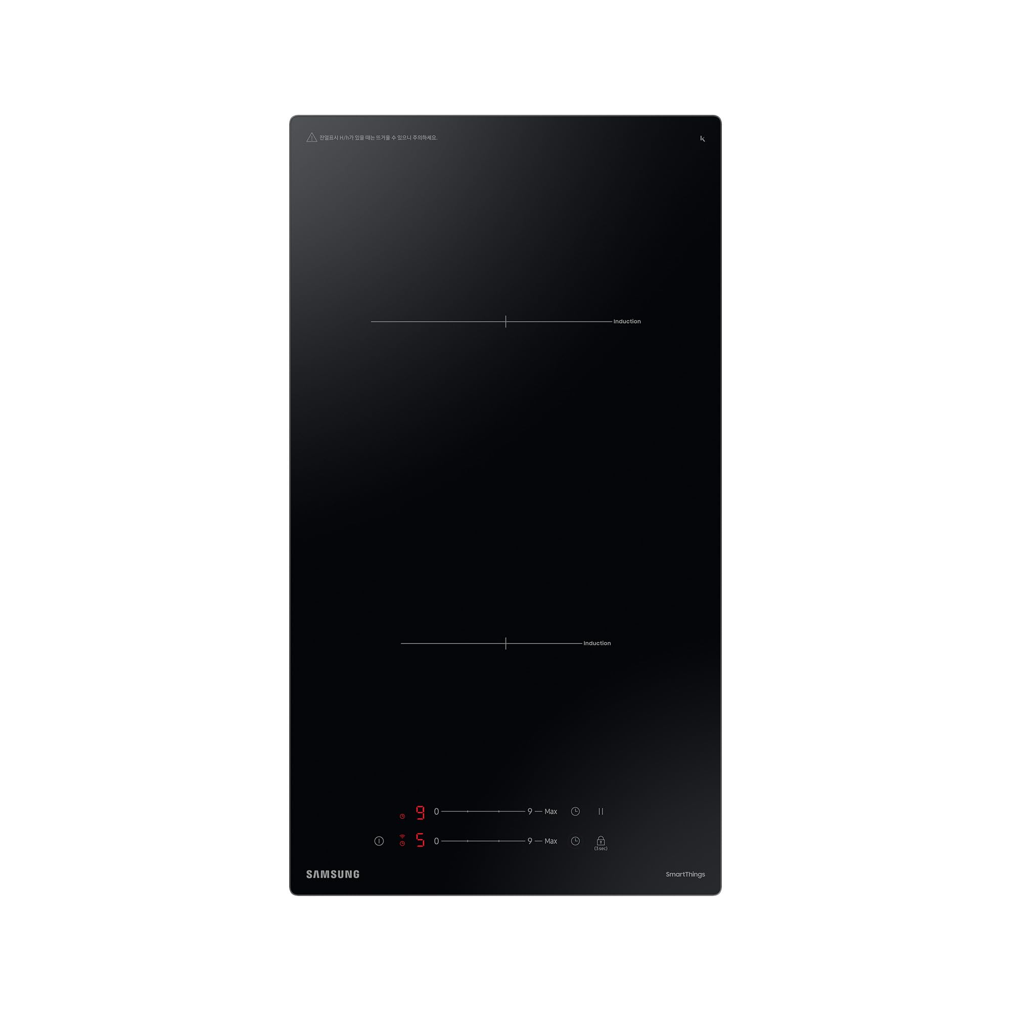 Samsung NZ32BG2005FKU1 Autarkes Induktionskochfeld, 2 Platten, 30 cm breit, Koch-Zonen aus Glaskeramik, Sensortasten mit Slider, Wi-Fi-Steuerung, Kindersicherung, Timer, Restwärmeanzeige, Schwarz