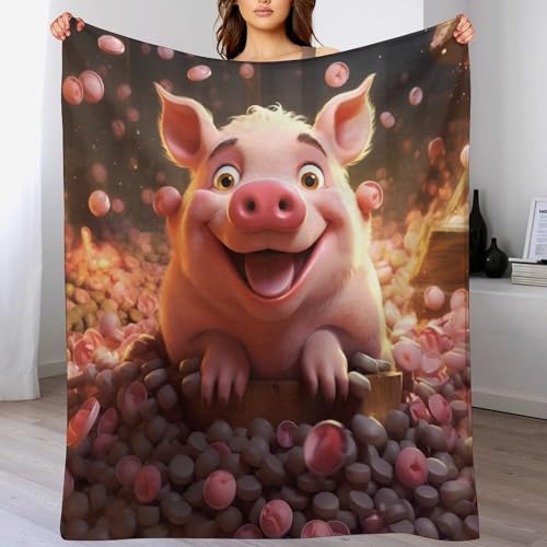 Couverture cochon douce idée cadeau originale 130x180cm jeté de canapé - 2