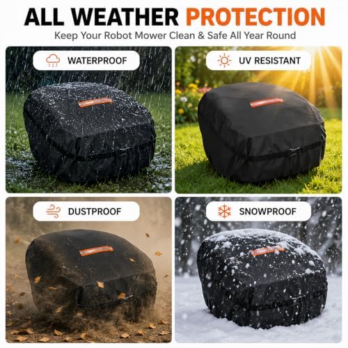Funda para Robot Cortacésped para STIHL iMOW RMI 632 C, Cubierta 420D Oxford para Guardar el Cortacésped Automático, Protección para Jardín, Terraza y Garaje