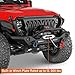 Hooke Road Sturdy Front Bumper for Jeep Gladiator JT (2020-2025) & Wrangler JK JL (2007-2025), Offroad Steel Bumper with Bright Lights D-rings and Built-in Winch Plate