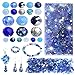 TAIHOBO 1020 Stück Perlen zum Auffädeln Blaue, Facettierte Glasperlen zum Auffädeln, 4 6 8mm Pearl für Armbänder, Bastelperlen Mix Glitzersteine für Basteln (Blau) 8mm x günstig Kaufen-TAIHOBO 1020 Stück Perlen zum Auffädeln Blaue, Facettierte Glasperlen zum Auffädeln, 4 6 8mm Pearl für Armbänder, Bastelperlen Mix Glitzersteine für Basteln (Blau)