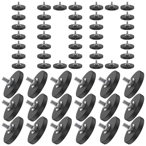 Image of 100 Pack Rubber Coated Magnets M6 Rock Light Magnets 1.69 Inch Mounting Magnet Thread Stud Magnetic Anti-Scratch Strong for Rock Light Bar Camera Cabinet Blackboard Refrigerator (100 Pack)