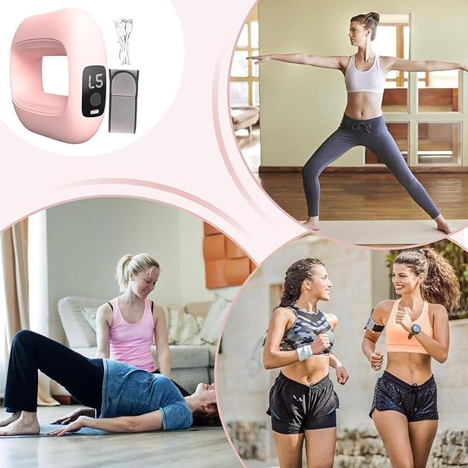 Image of Fascial Massage Ring Percussion Muscle Ring Massager with Belt for Muscle Relaxation Legs Mini Gun Massager for Full Body Massage | Relief & Relaxation for Men and Women - (multi-pink)