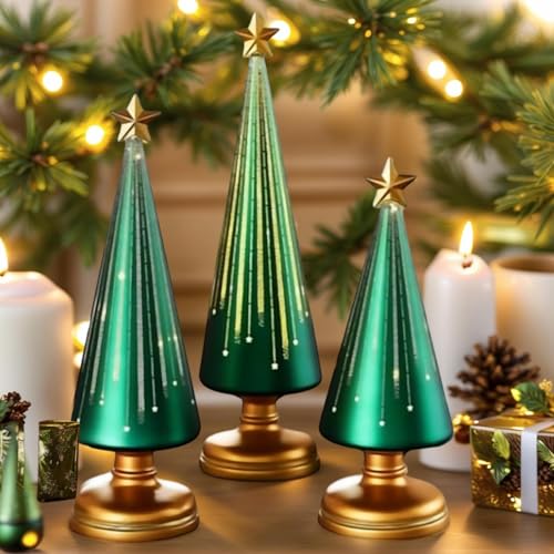 Décorations de sapin de Noël pour table, centre de table hivernal en résine x3 - 8
