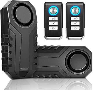 Wsdcam Bike Alarm with Remote 2 Pack, 113dB Wireless Anti-Theft Vibration Motorcycle Bicycle Alarm Vehicle Security Alarm System (Black)