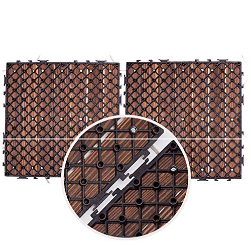 6PCS WPC Terrastegels kliktegels houtlook tuintegels, hout-look met drainage voor buiten, tuin, terras 30×30×2.5CM,30CM×30CM - Image 6