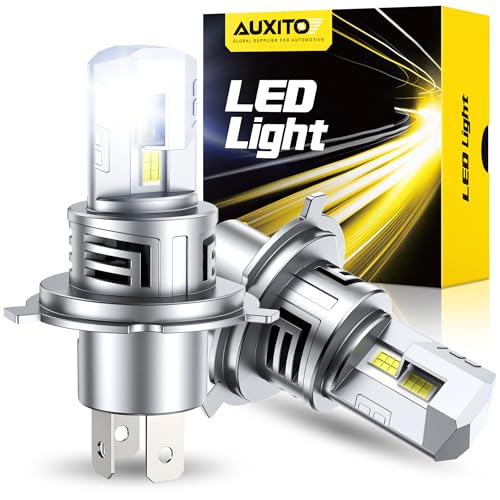AUXITO H4 Light Bulbs 1500% Super Brighterness 1:1 Mini Size with Cooling Fan Truly Plug And Play All-in-One Pack of 2