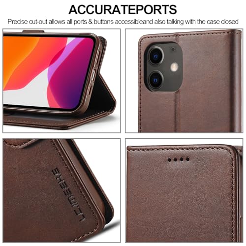 Coque iPhone 12 Mini étui portefeuille cuir fin antichoc TPU