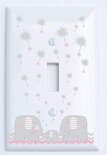 Miniatura 6 de Cubiertas de interruptor de luz de elefante de diente de león azul y gris de palanca individual/decoración de guardería