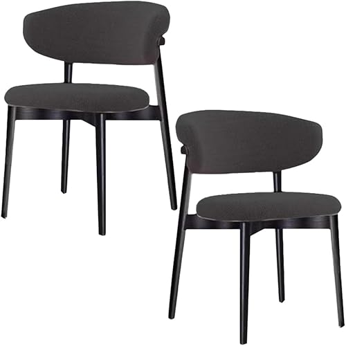 Miniatura 31 de YVYKFZD Juego de sillas de comedor, sillas de cocina de madera maciza, silla de comedor tapizada con respaldo curvo, silla de sala de estar sin