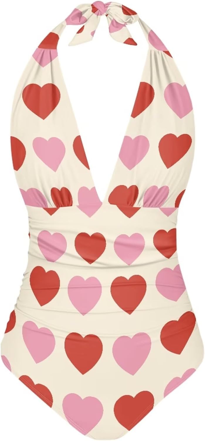 Womens Bathing Suit for Women,Tummy Control One Piece Swimsuit Women's Sexy V-Neck Bikini with Low Back