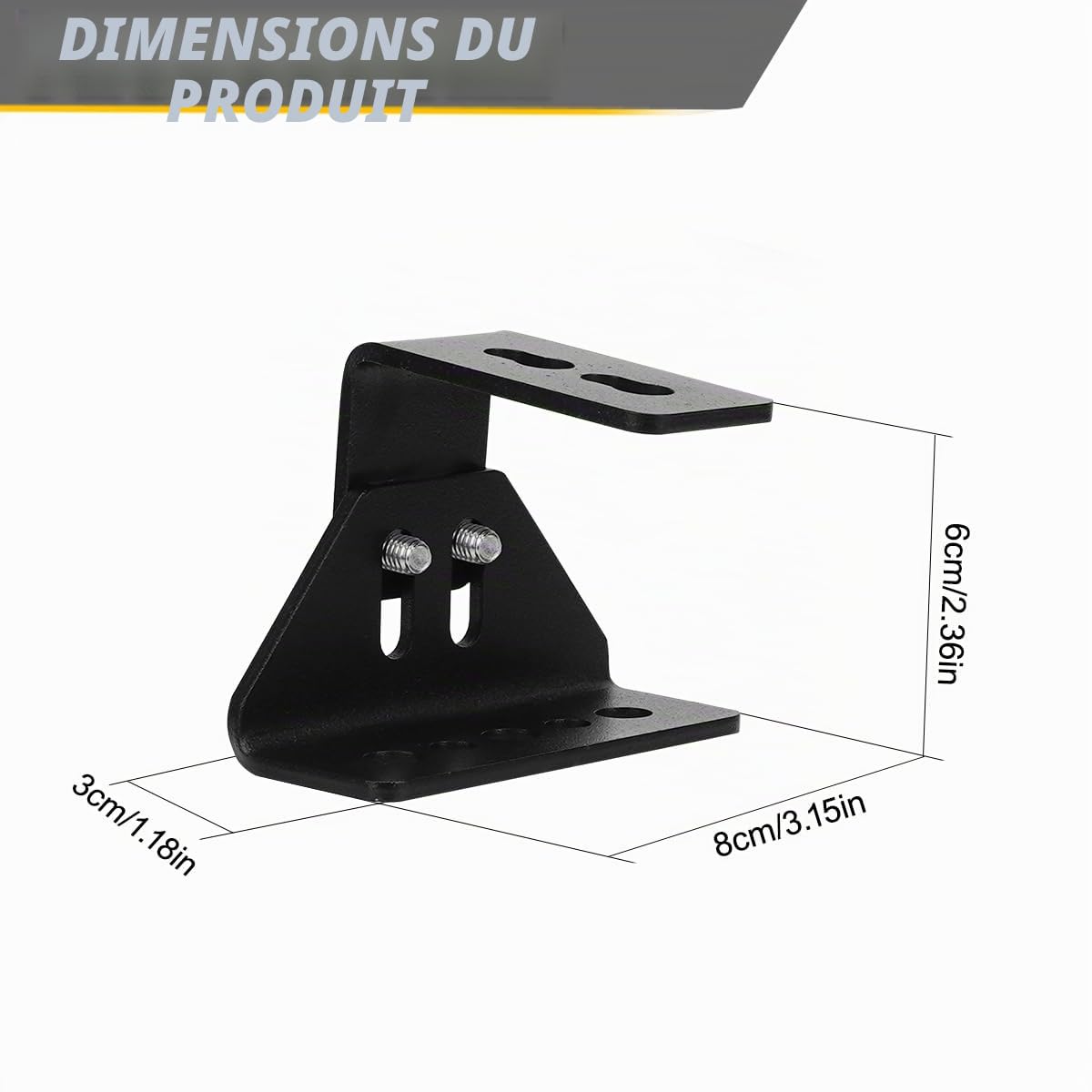 Support de toit double réglable M6/M8 90° 65 mm pour kit de montage de barres de toit Alpharack