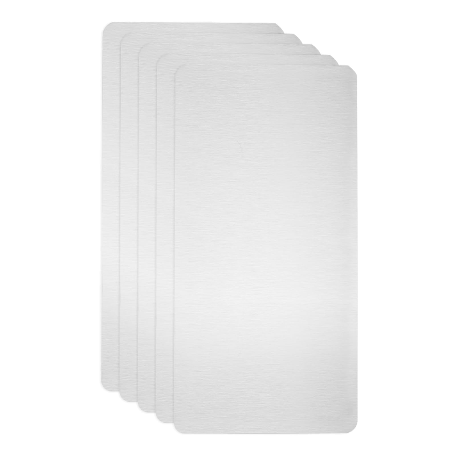 sourcing map 5pcs Metal Business Card Blanks, 80mm x 40mm x 0.4mm Stainless Steel Engraved Metal Business Visiting Name Cards for House Office DIY Gift Invitation(Silver, Brushed)